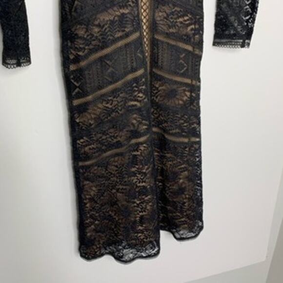 The Kooples Openwork Lace Black Maxi Dress Womens Small - Picture 4 of 15